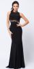 Main image of Lace Accent Sheer Waist Long Formal Evening Jersey Dress
